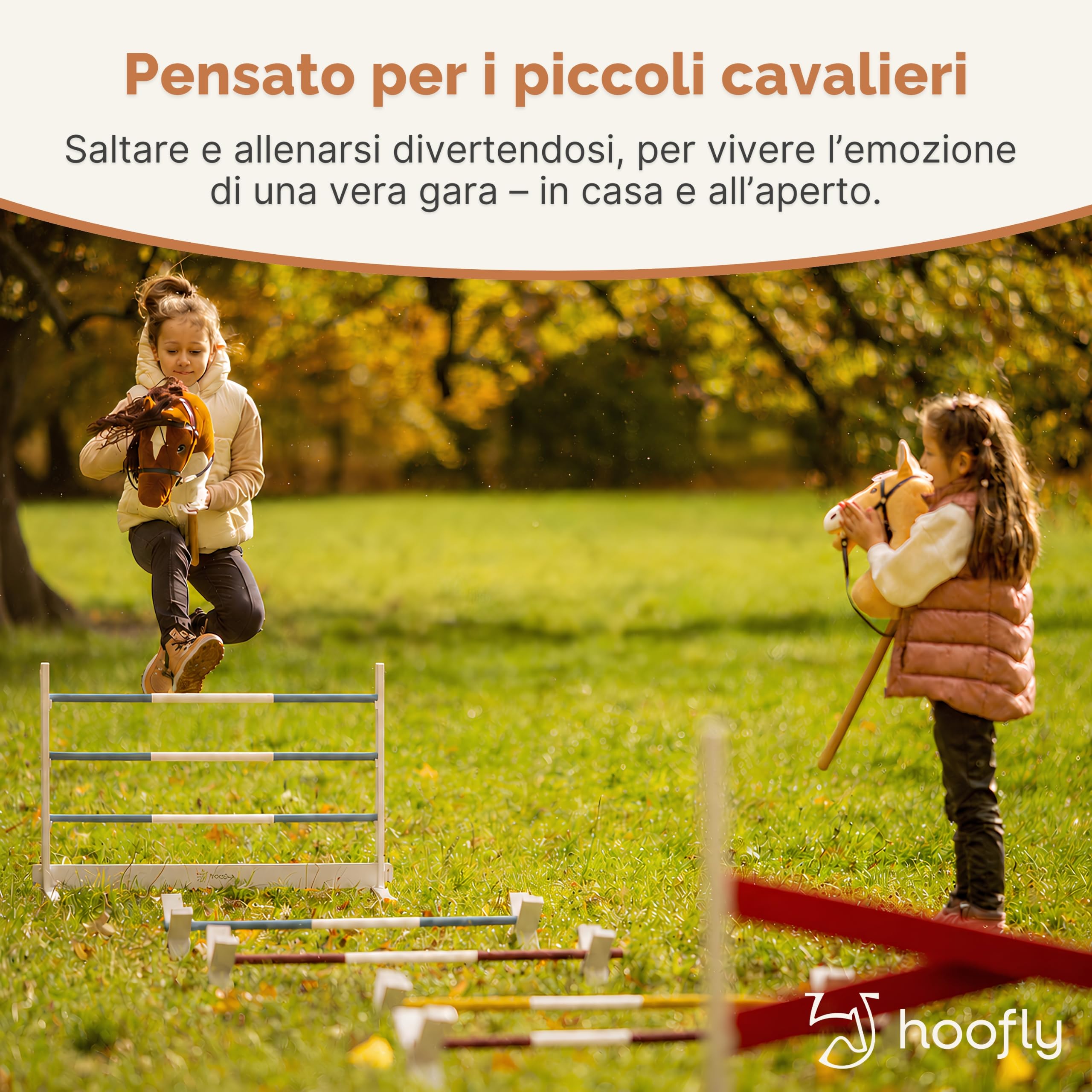 Set Ostacoli Hobby Horse – 2 Salto Verticale & 1 cavaletti/Accessori Hobby Horsing per Bambini/Ostacoli da Salto & Allenamento/Percorso Cavallo a Bastone & Regalo Bambino