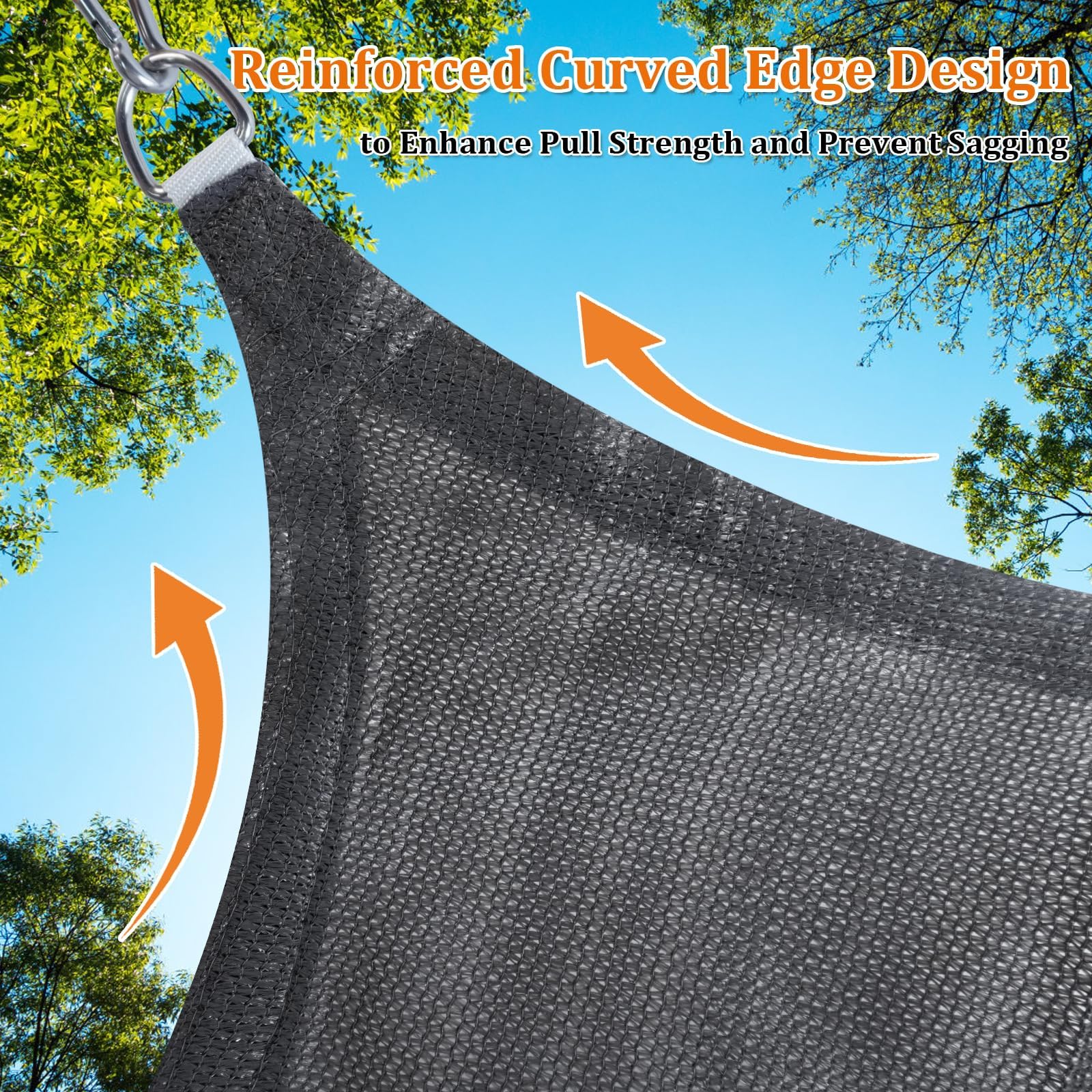 Shade&Beyond Sonnensegel Rechteckig 1.8x5.8m| Premium HDPE UV-Schutz 50+ & atmungsaktiv | für Garten, Balkon, Terrasse | inkl. Befestigungsseile | Größen anpassbar | Grau Anthrazit