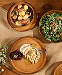 Bloomhouse Santorini Mist Double Bowl Terracotta Reactive Glaze Plates and Bowls Dinnerware Set - Amber, Service for Four (16pcs)