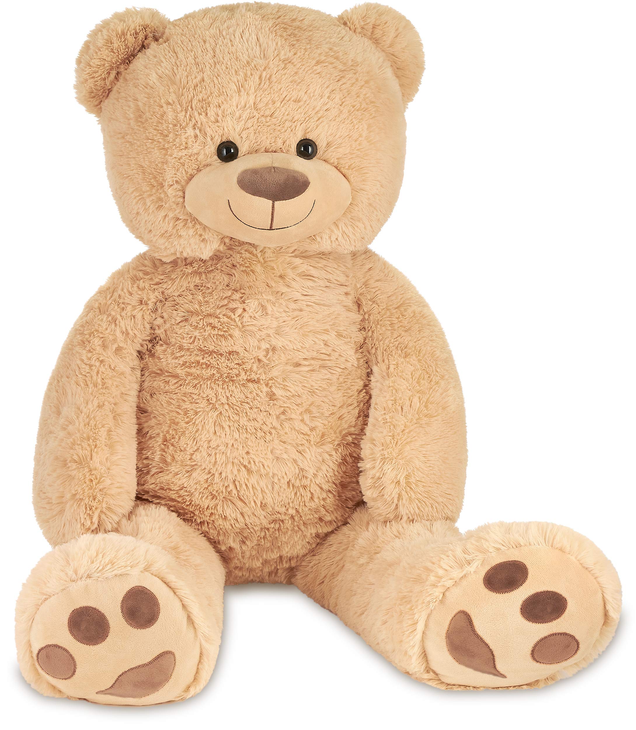 BRUBAKER XXL Teddybär 100 cm groß - Beige - Stofftier Plüschtier Kuscheltier