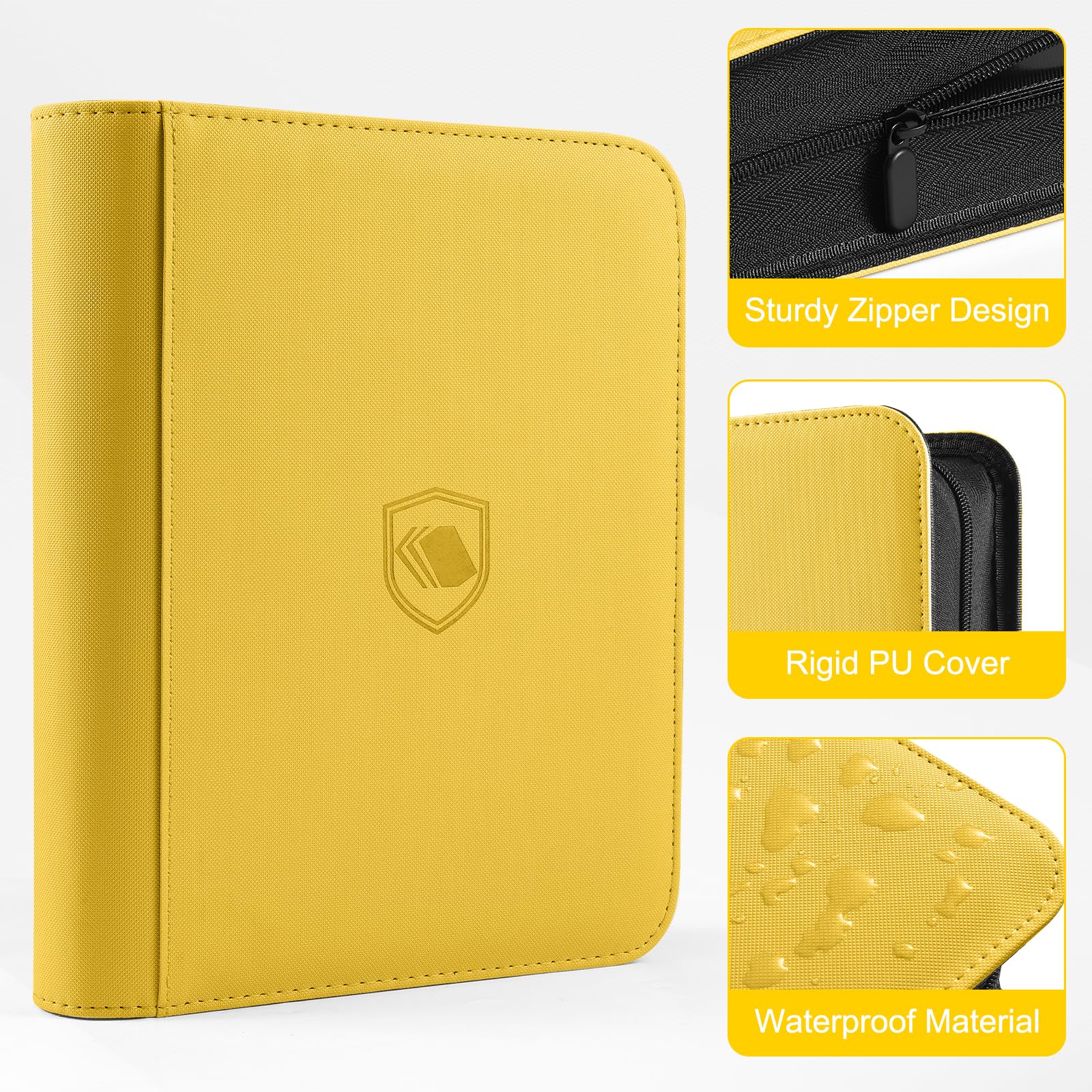 Toploader Álbum de tarjetas coleccionables para 160 cargadores superiores, 108 cargadores superiores incluidos, cubierta de poliuretano premium, carpeta de tarjetas para carga superior rígida de 3" x