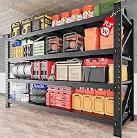 SISESOL 71.3" Heavy Duty Garage Shelving Unit 5000LBS Capacity - Adjustable Steel Storage Shelves for Garage Warehouse Basement