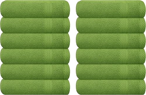Miniatura 91 de GLAMBURG - Juego de 12 toallas faciales ultrasuaves de 13 x 13 pulgadas, 100% algodón, duraderas y altamente absorbentes, ideales para baño, cocina