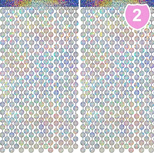 Miniatura 10 de Paquete de 2 cortinas de flecos de aluminio para autos de carreras, fondo metálico de oropel con purpurina a cuadros negros y blancos