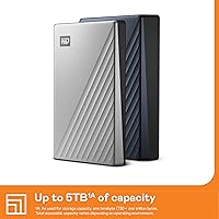 Vista 3 de WD 4TB My Passport Ultra, Silver, Portable External Hard Drive, backup software with defense against ransomware, and password protection, USB-C and