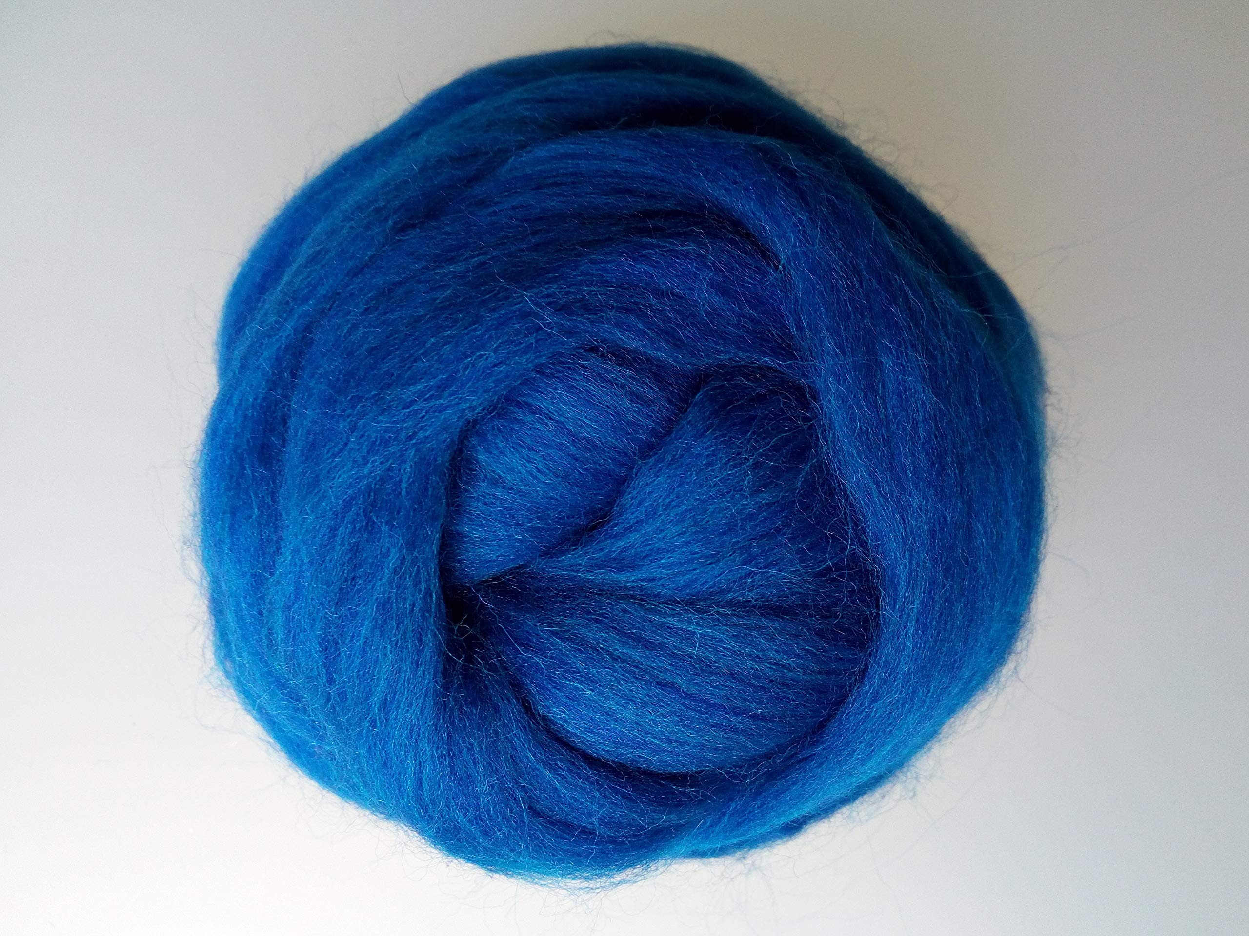 100% Merino Wool Roving Tops – 90 Colours to Mix and Match for Needle and Wet Felting, Spinning, Weaving and DIY Craft – 50 g Packs (Sapphire Turquoise Mix)