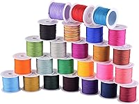 Vista 127 de KONMAY 1 rollo de cuerda de nailon para hacer pulseras de 150 yardas, trenzado de nailon Shamballa Macramé/cordón de cuentas de 0.4mm, cordón