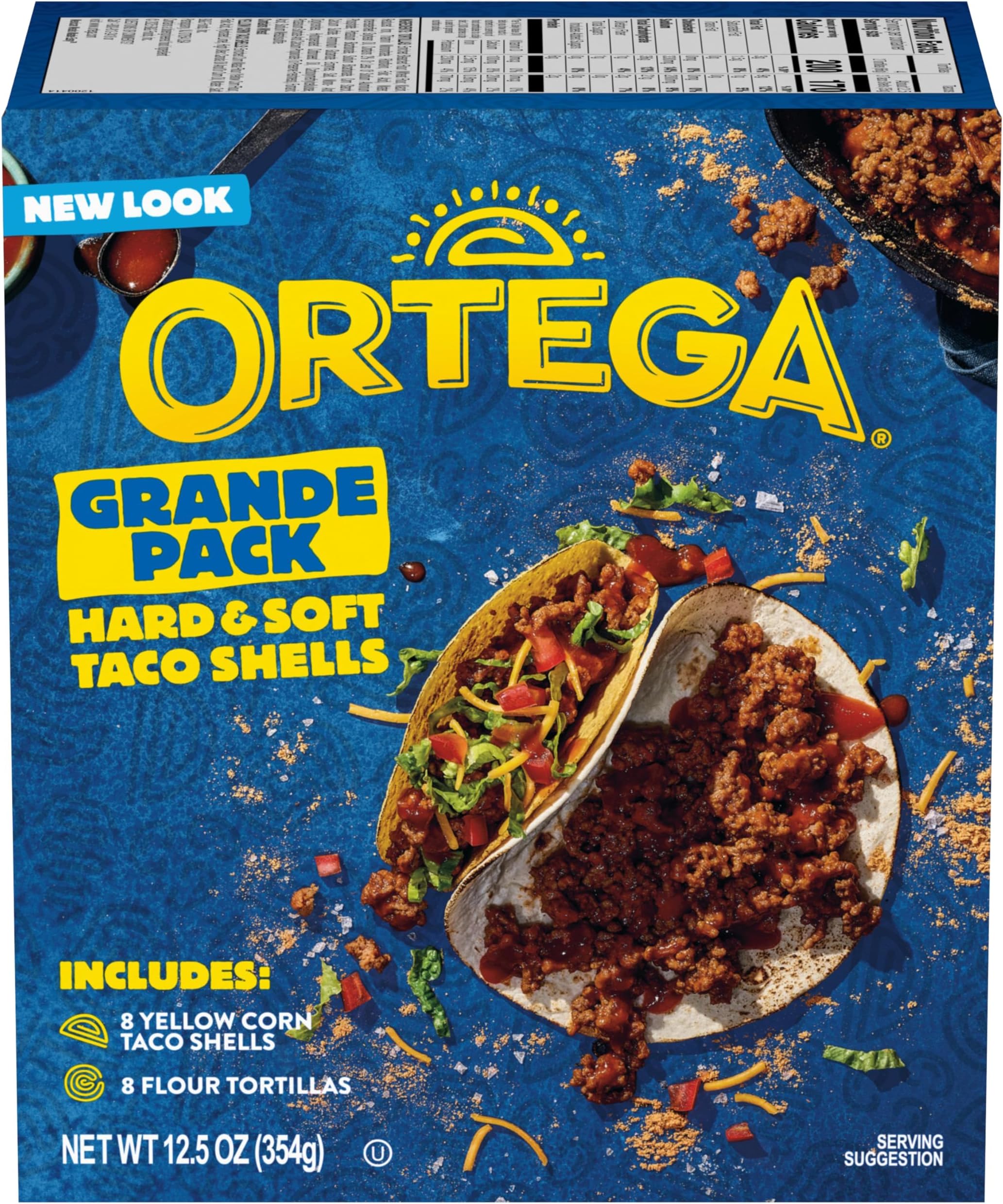 Ortega Grande Hard & Soft Taco Shells, 8 Taco Shells & 8 Tortillas