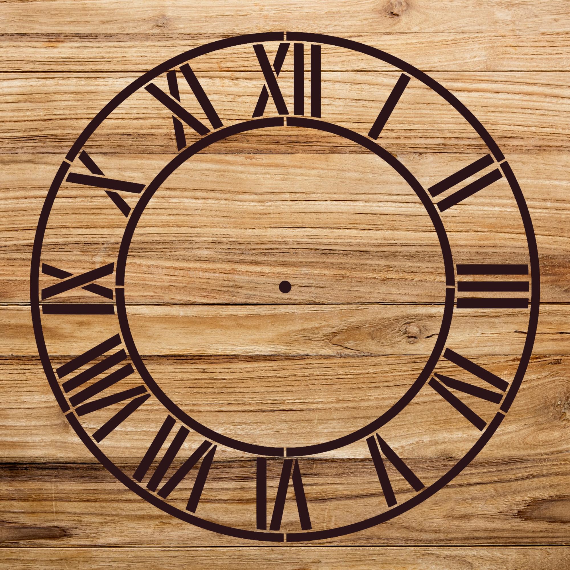 Clock face Stencil Pattern for Home Decor, Reusable Mylar Template with Roman Numerals, Ideal for Walls, Wood, and Craft Projects - Size A3 (11.7