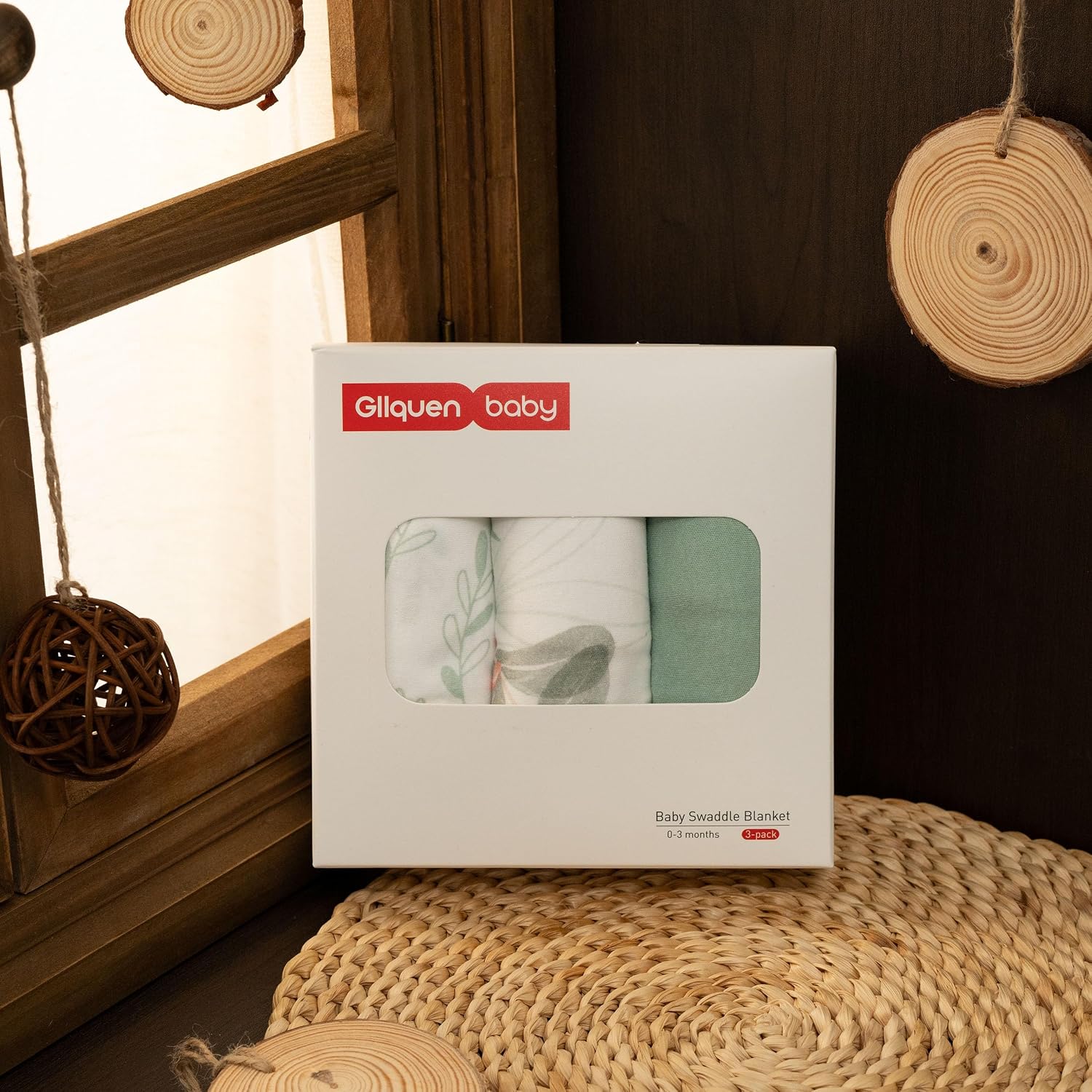 GLLQUEN BABY 3-Pack Organic Baby Swaddle Sleep Sacks - Swaddles for Newborns, Infant 0-3 Months, Baby Girls, Boys, Soft & Snug Newborn Sleep Sack, Nursery Swaddling Blankets, Baby Essentials & Gift
