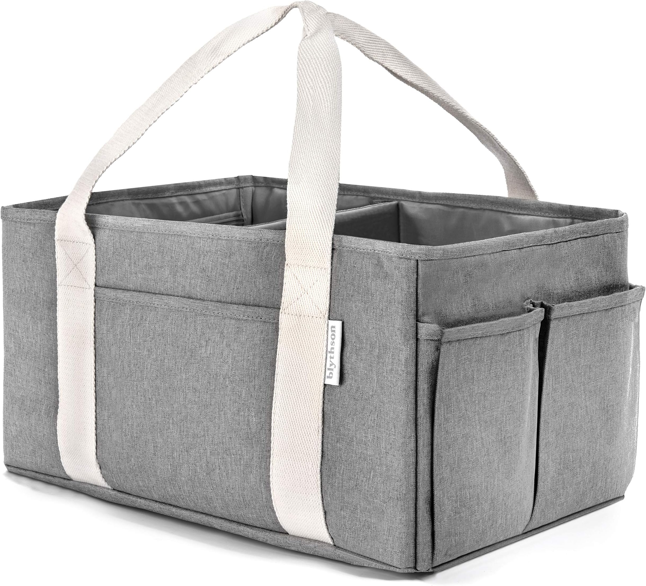 Blythson Baby Diaper Caddy Organizer, Portable Nursery Storage Bin, Grey