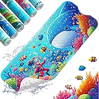 Vista 15 de XIYUNTE Tapete de Baño para Bebé para Tina Antideslizante Tapete de Baño para Niños - 40''x16'' Extra Largo Tapete de Bañera de Dibujos Animados