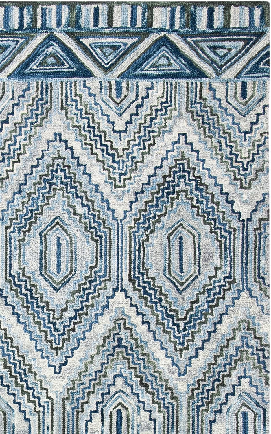 SAFAVIEH Aspen Collection 2' x 3' Grey/Blue APN823F Handmade Boho Wool Entryway Living Room Foyer Bedroom Accent Rug