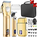 Lanumi Professional Hair Clippers Trimmer for Men Electric Razor Shavers/Beard Trimmer/Rechargeable Clippers and Trimmers Beard Trimmer Barber Kit with Travel Case Clippers for Hair Cutting Gifts