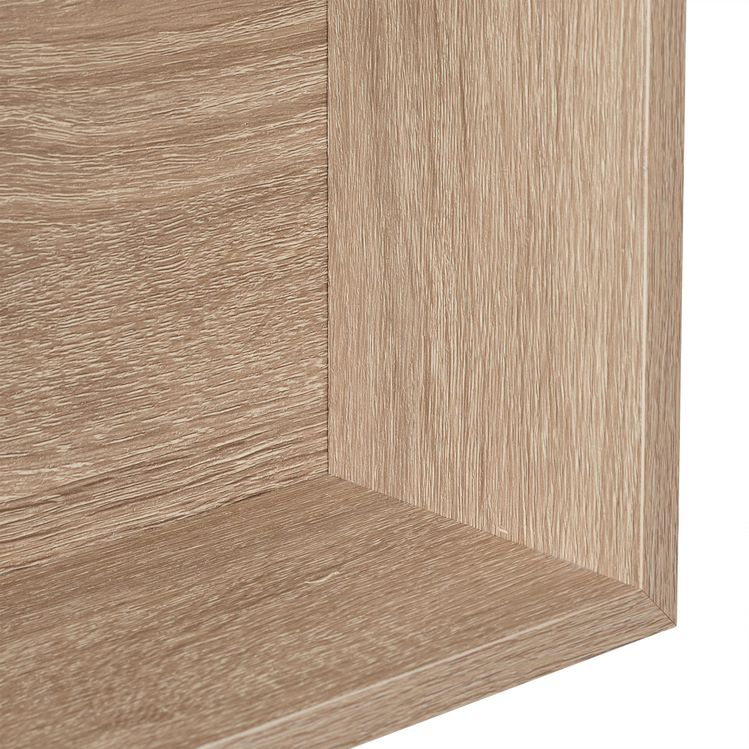 Relaxdays Mensole da Muro, Set 3 Ripiani Sospesi a Cubo, Scaffali in 2 Misure Libreria Parete Design Moderno, Naturale