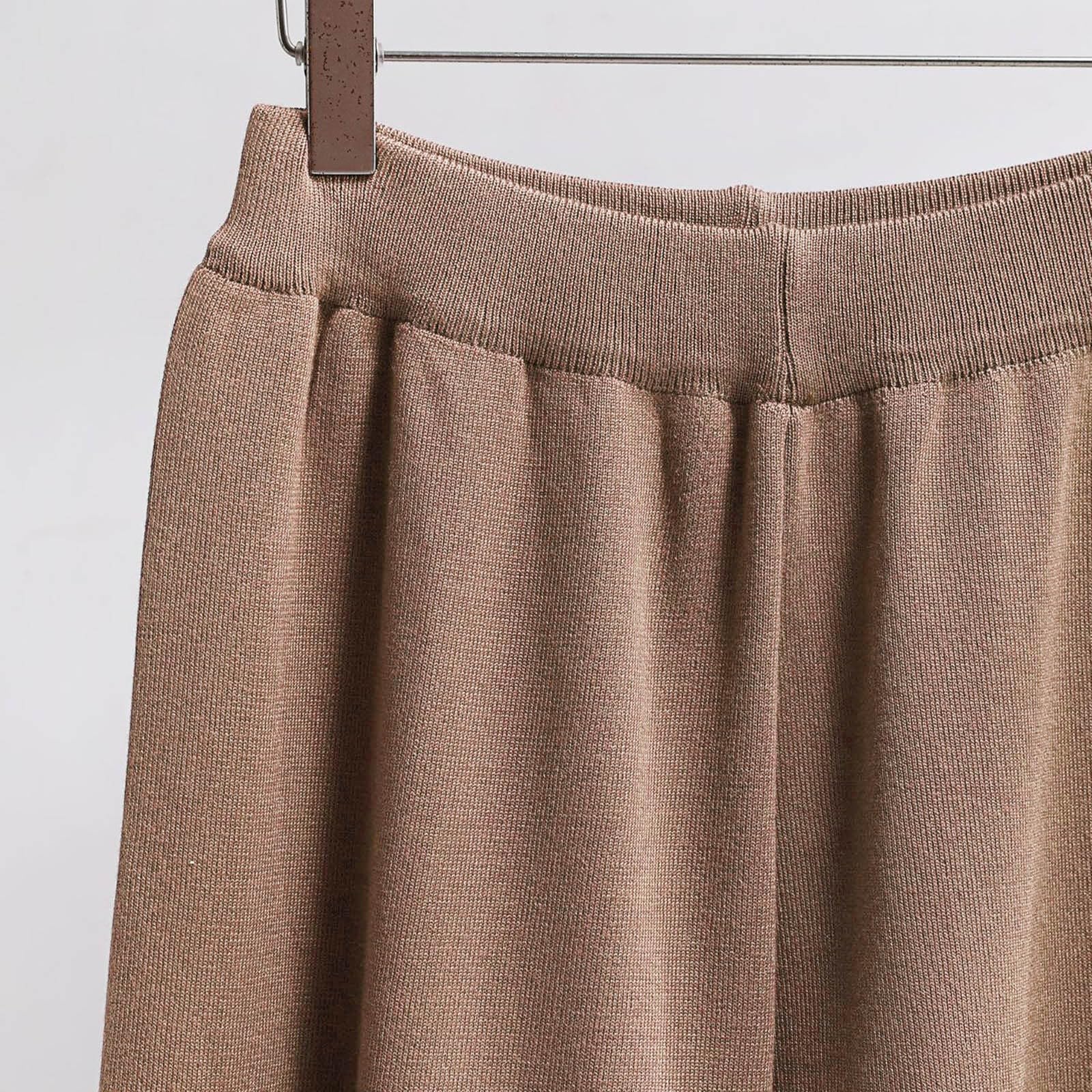 Generico Completi di Lana da Donna Eleganti Tute in 2 Pezzi Maglia Polsino Elastico Completo Pullover Top Girocollo e Pantalone a Gamba Larga in Vita Tuta Sportiva Invernale Coordinato Lavorati Curvy