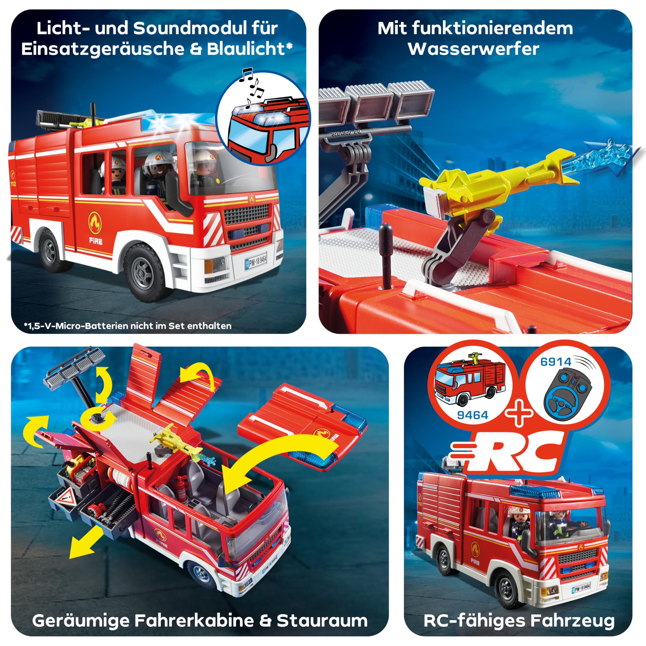 PLAYMOBIL City Action 9464 Feuerwehr-Rüstfahrzeug mit Licht und Sound