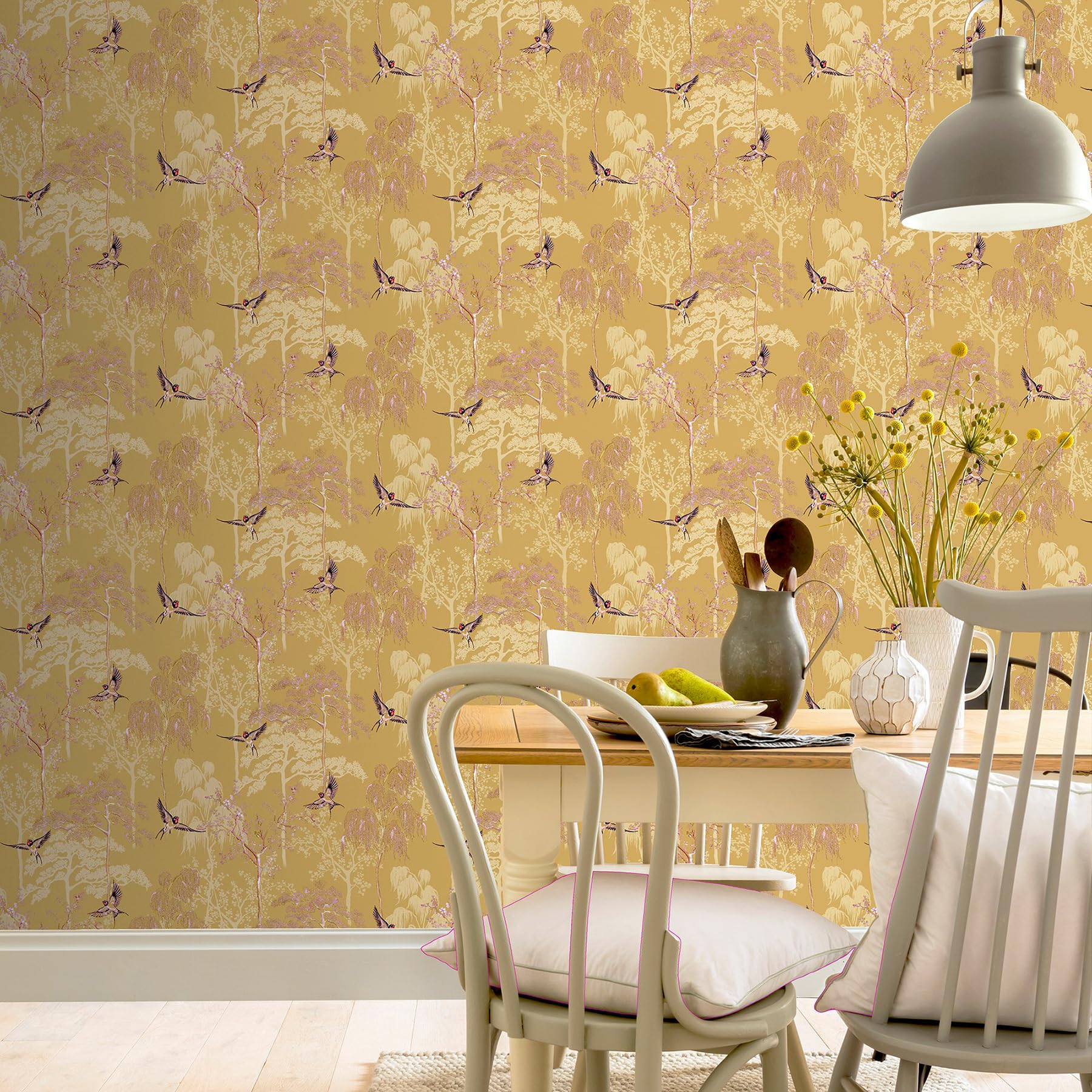 Amazon.co.jp: Arthouse Japanese Garden Ochre Wallpaper for