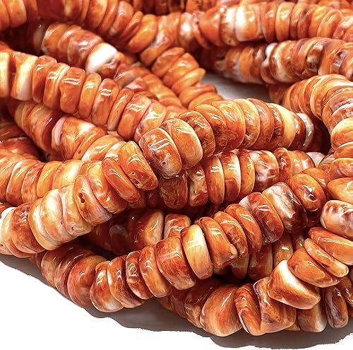 Miniatura 7 de ABCGEMS - Cuentas de concha de ostra espinosa roja (origen ético, producción de lotes pequeños) pulidas a mano para un máximo brillo (bordes