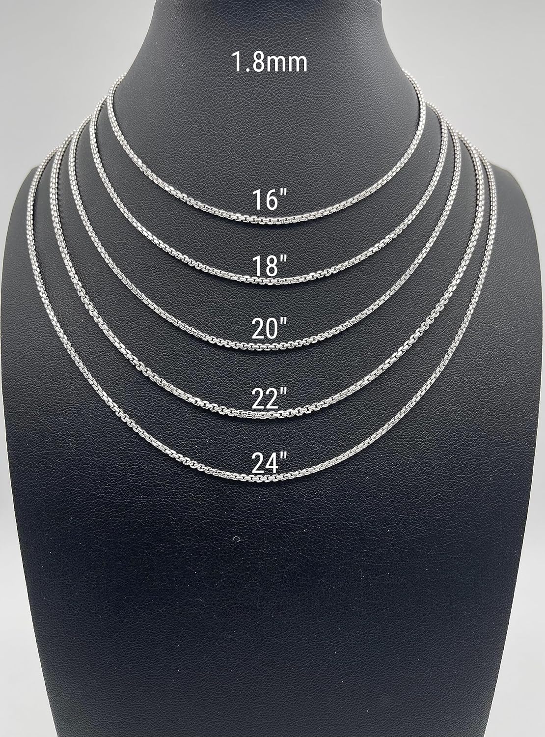 JEWELHEART 14K Real Gold Round Box Chain Necklace 1.3mm Yellow White Real Gold Chains For Men Diamond Cut Link Chain Necklace For Women with Lobster Clasp 16" 18" 20" 22" 24"