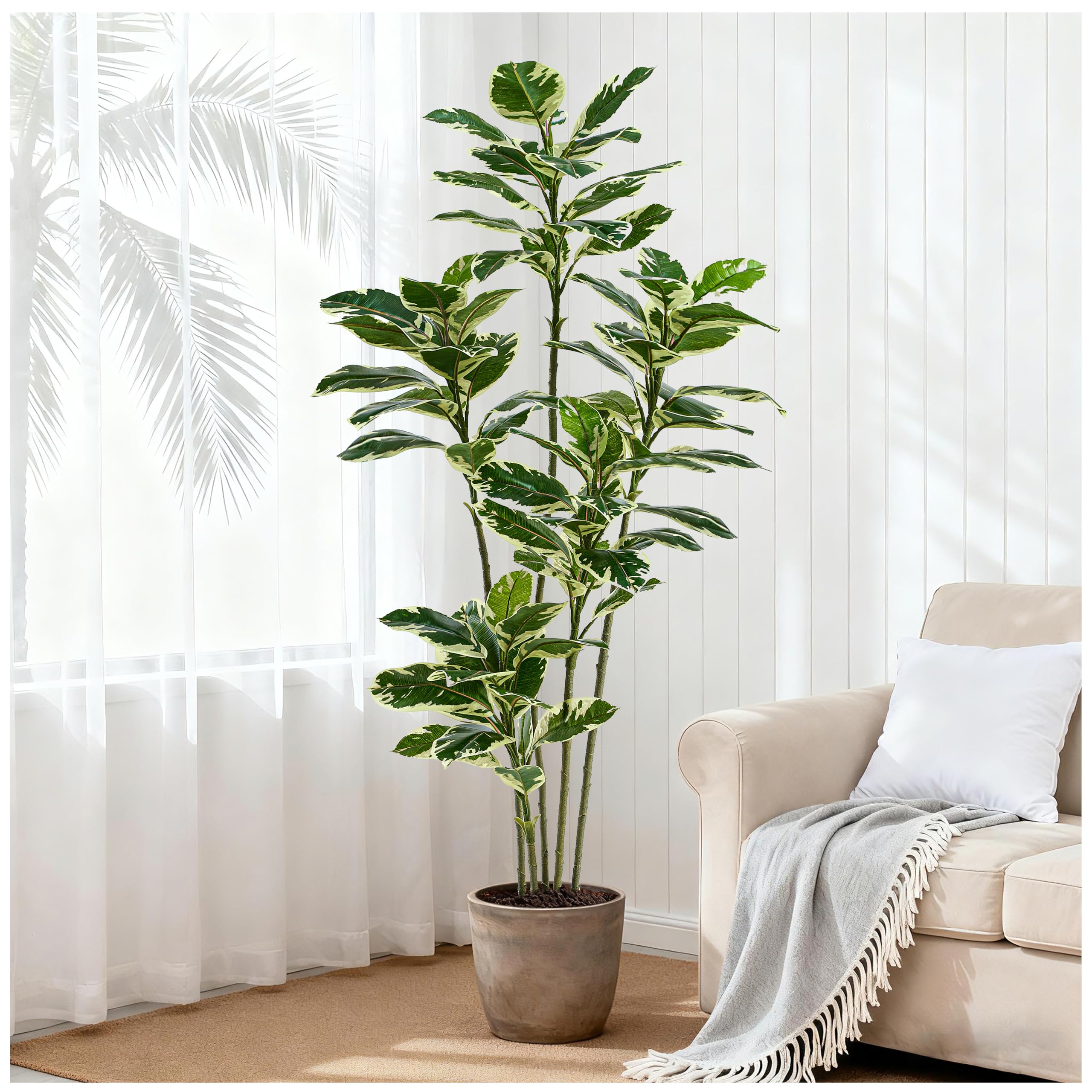 FSOHOI Artificial Rubber Plant 6FT