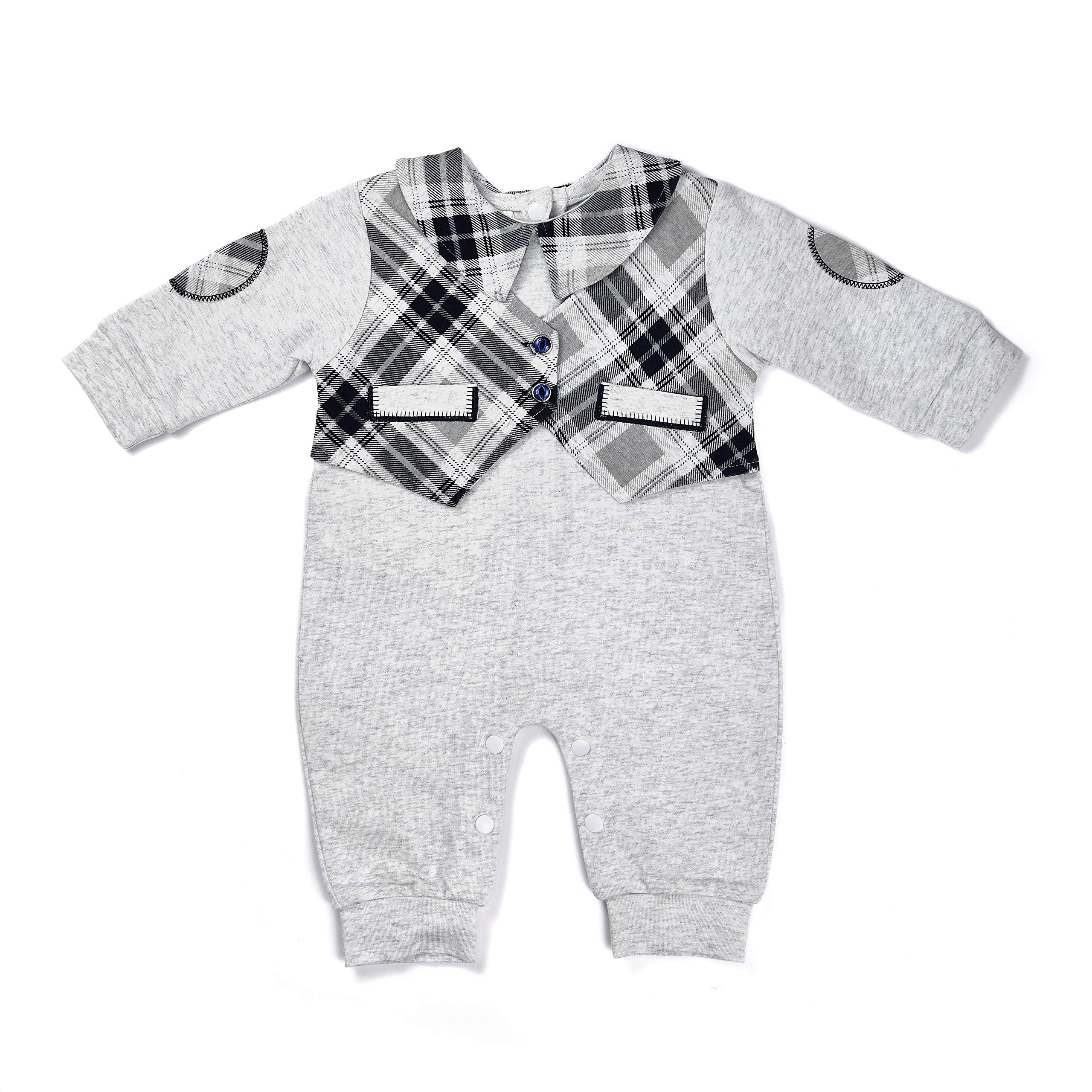 ALM Kids Baby Rompers one piece variations Grey-Black Combination & White-Black Combination for baby boy baby girl from New born upto 12 months