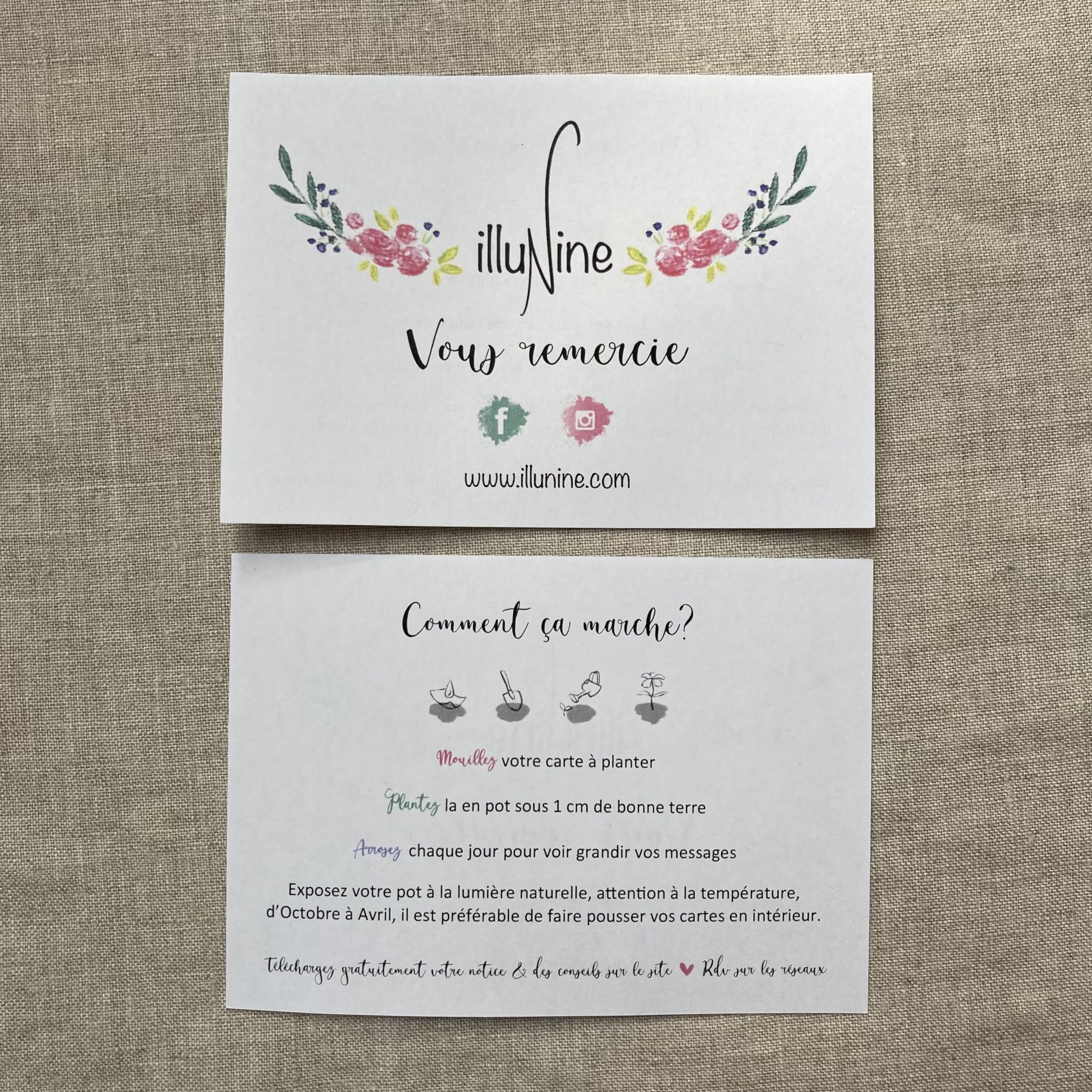 Lot de 10 mini cartes à planter Merci acidulé