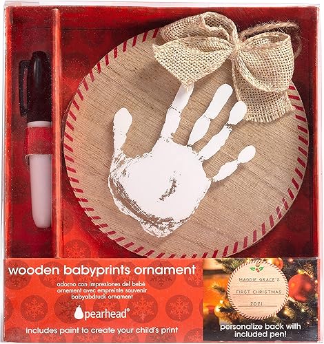 Miniatura 68 de Pearhead Baby’s First Christmas Wooden Picture Frame Ornament, Newborn Milestone Keepsake Photo, Holiday Gift For New and Expecting Parents, Rustic