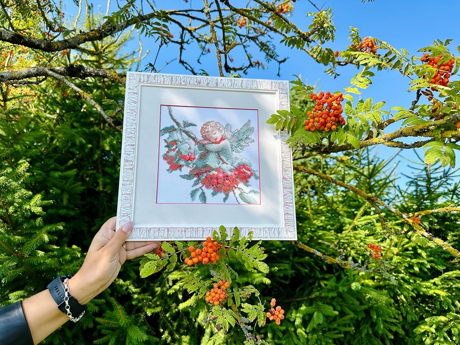 Aine - Dreamy Angel A1001, Cross Stitch Kit 7¾"x7¾, Cross Stitch Kits for Beginners & Advanced, Crossstitching Kits Adult, Counted Cross Stitch Kits for Adults, Cross Stitch Kit, Embroidery Kit