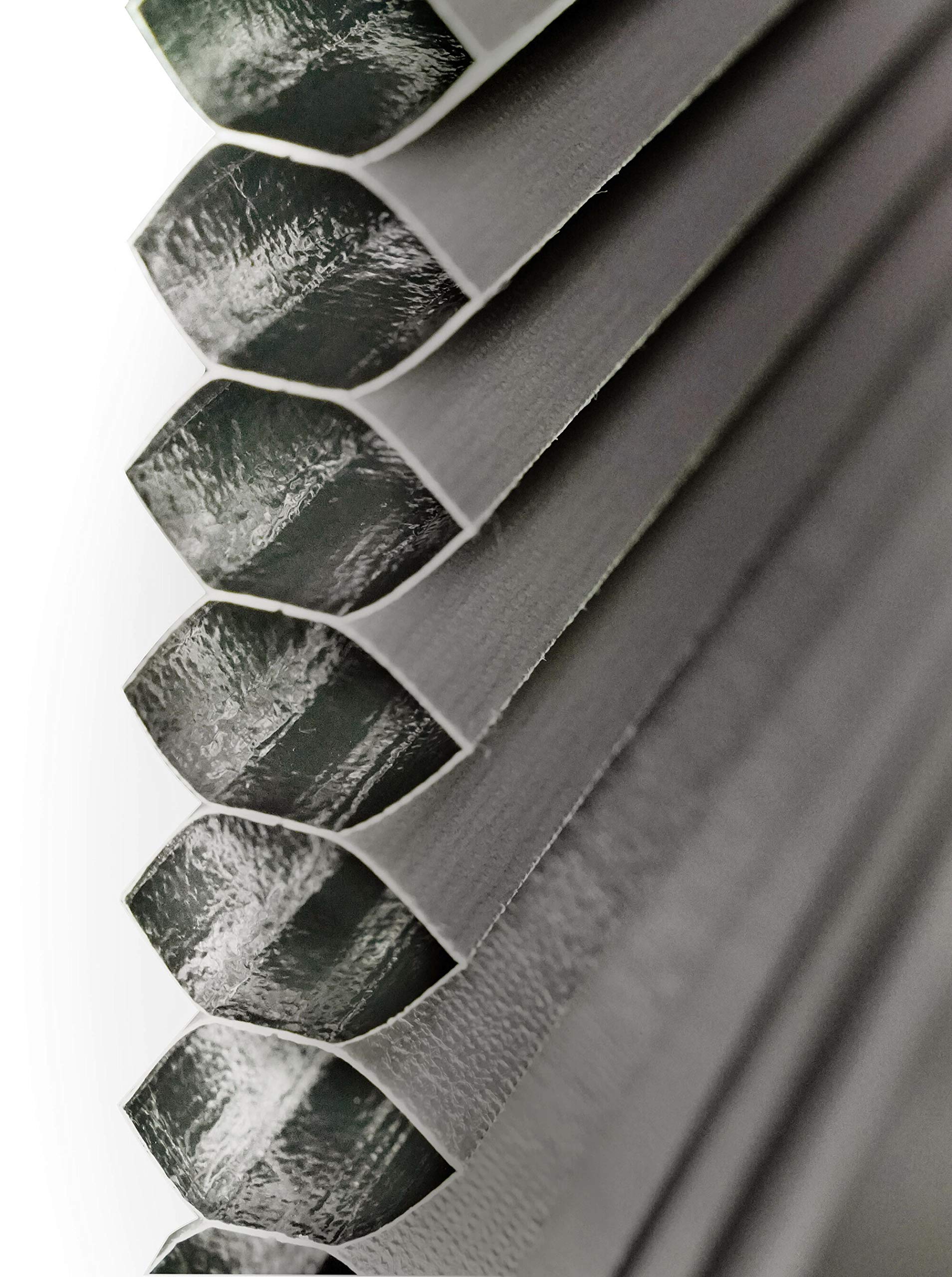 Waben-Plissee Thermo auf Maß für alle Fenster innen, ohne Bohren, Montage Klemmträger bis 27 mm, Sonnenschutz-Rollo lichtschutz und Verdunkelung Grau B: 30-40 cm, H: 101-150 cm