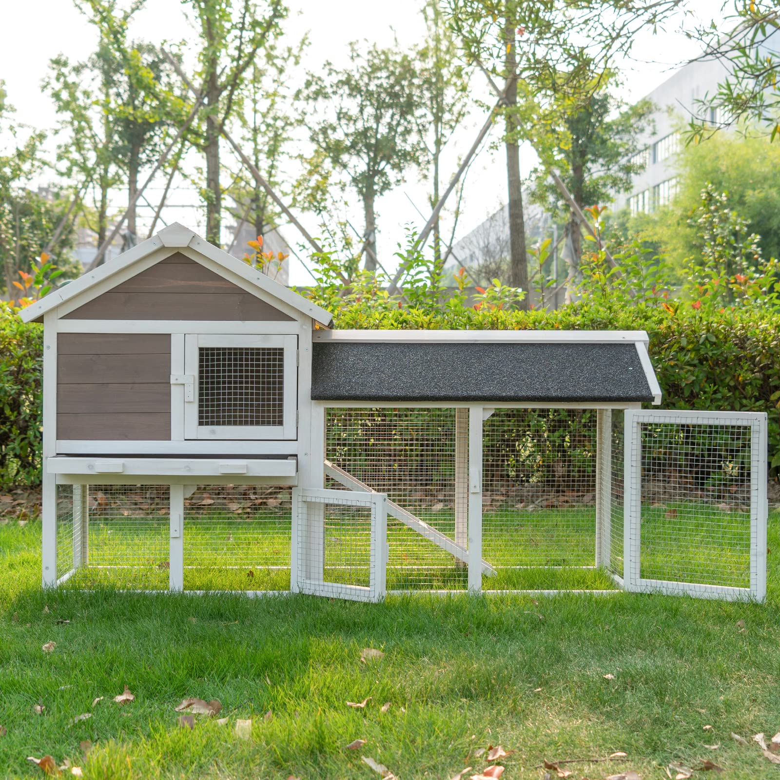 Buy Kinpaw 53" Chicken Coop, Outdoor Rabbit Hutch, Outside Hen House