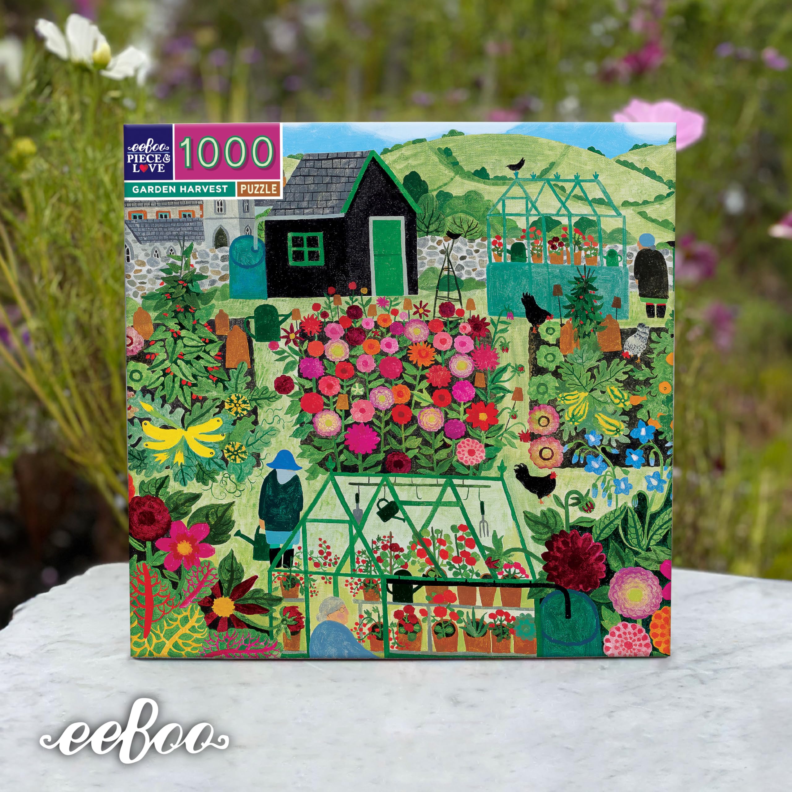 EEBOO - Garden Harvest - Puzzle Adulte 1000 Pièces En Carton - Dimension 58,5 x 58,5 cm
