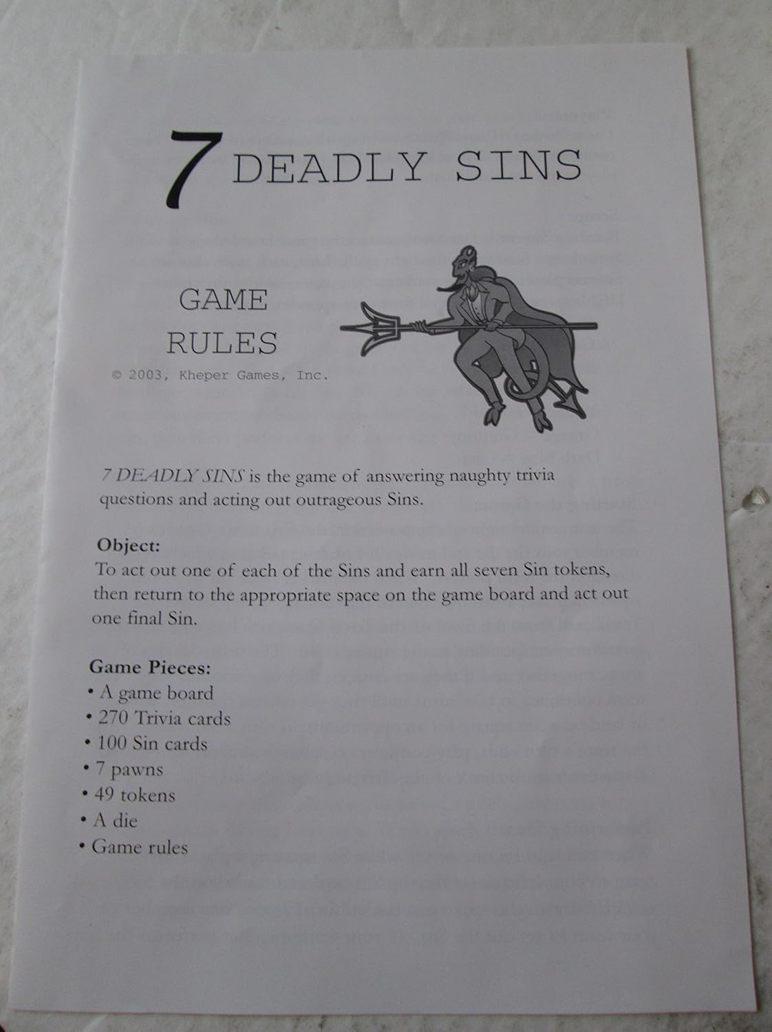 7 Deadly Sins the Game ( Game Set)