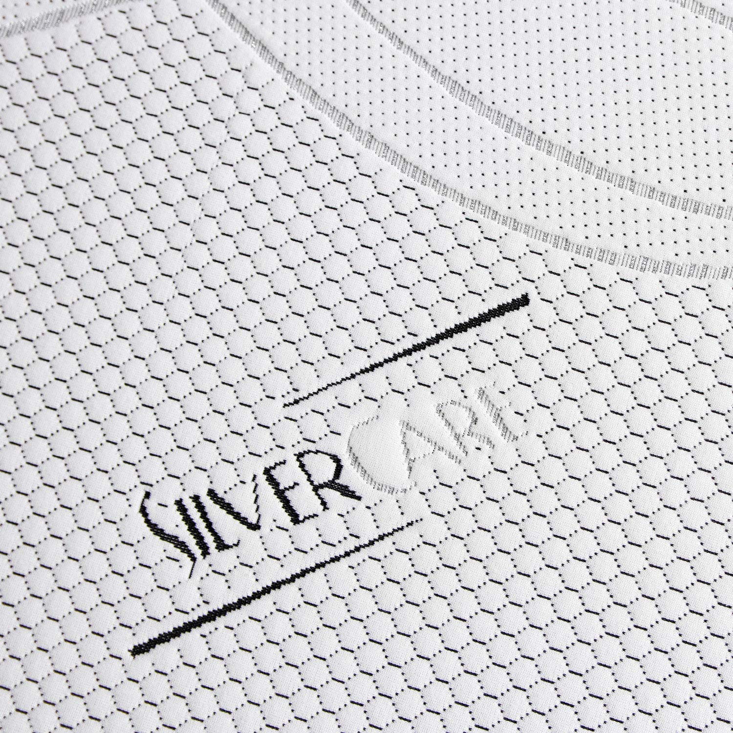 Topper RIGIDO, sovra materasso, correttore ortopedico materasso in BIOGREEN Alto 5 cm, tessuto anallergico sfoderabile, 4 lati in ARGENTO - ORTOPEDIC matrimoniale 160x190