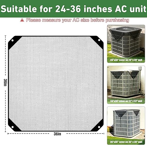 Miniatura 2 de Cubiertas de aire acondicionado central de 36x36 para exteriores, cubiertas de unidad de CA de malla más grandes para exteriores - Top Universal