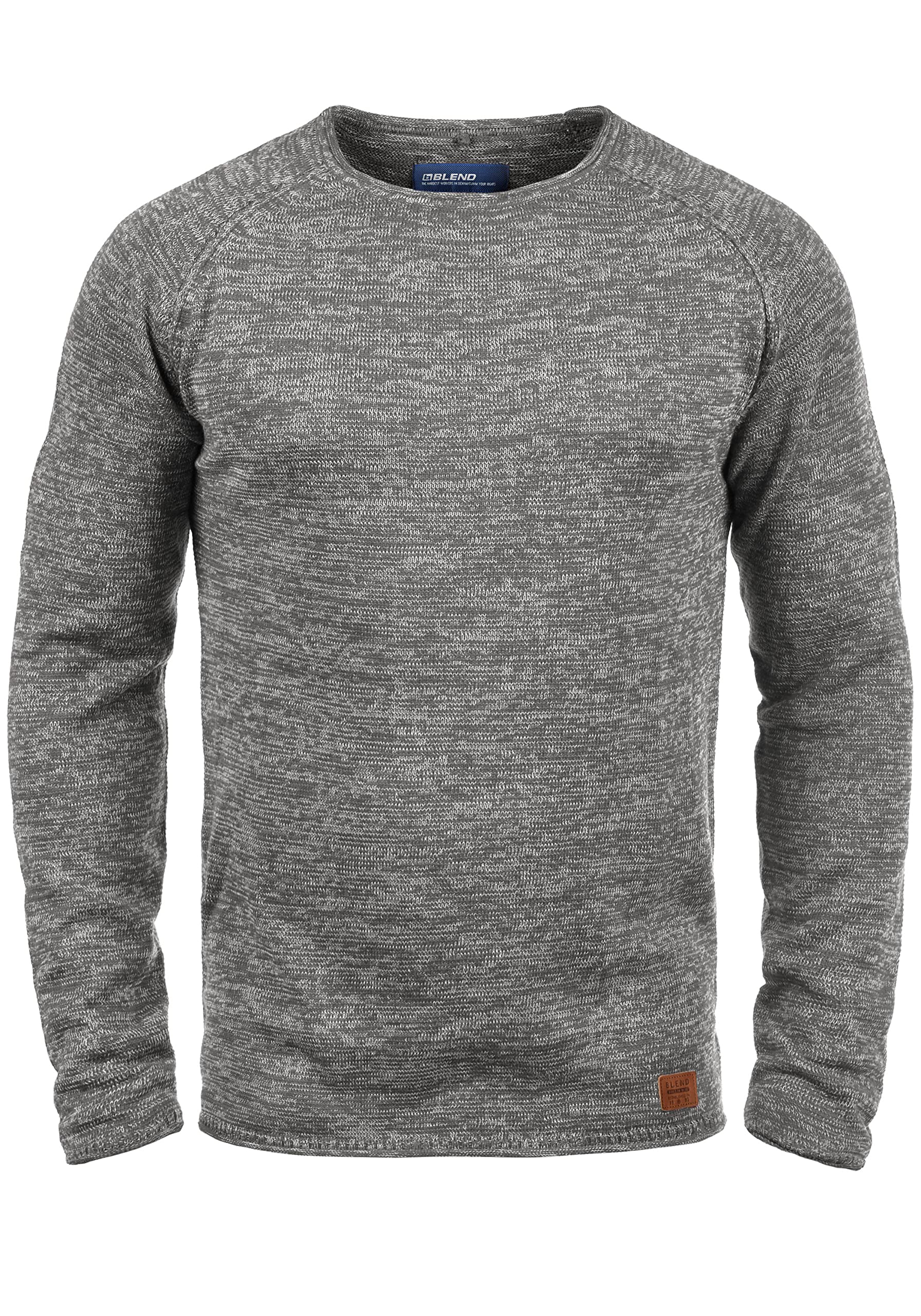 BLEND Dan Men's Knitted Pullover, Size:L, Colour:Pewter Mix (70817)