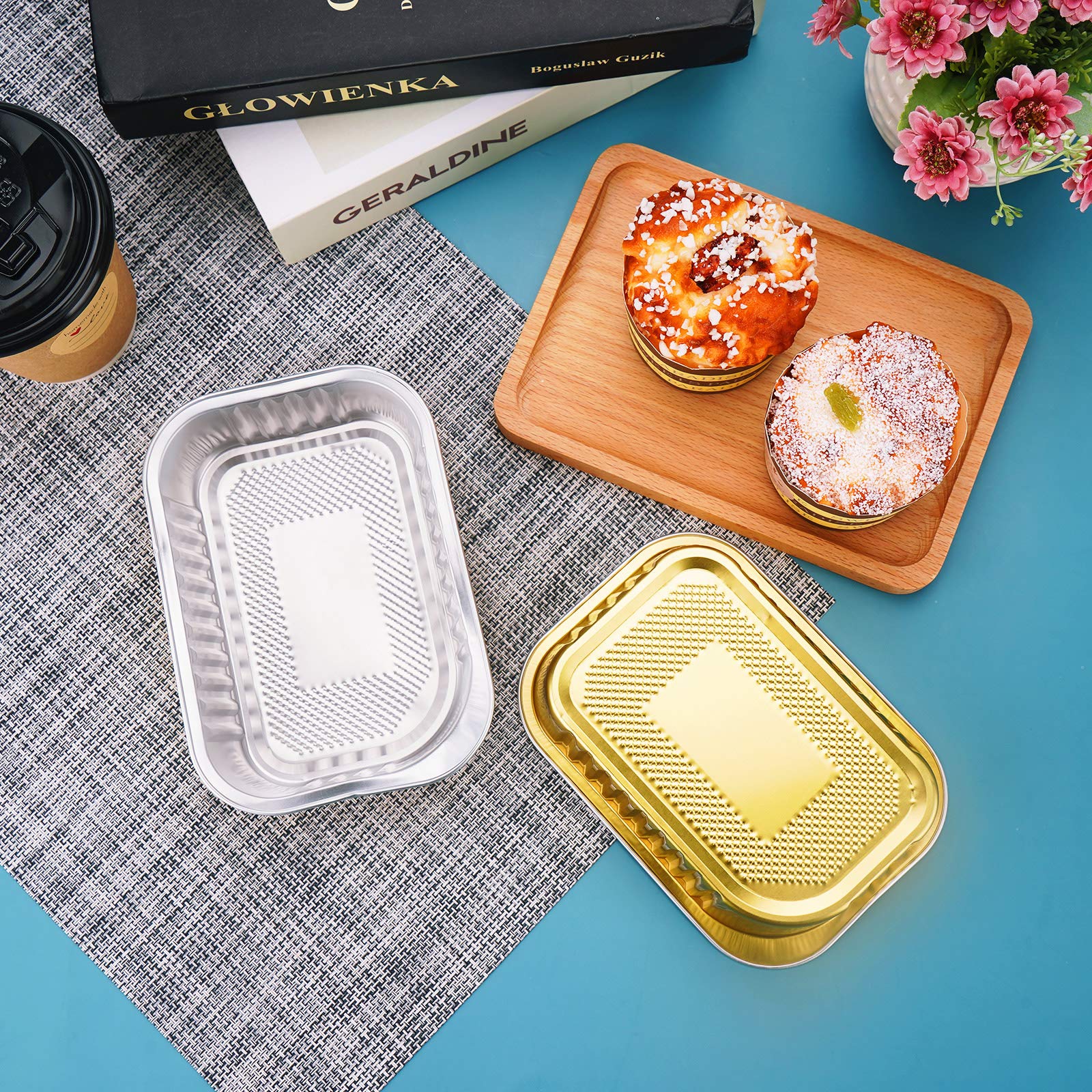 B 25 Pack 5x3 Inch De Loaf Pan A Foil B Pans B Loaf Pans Mini Loaf B