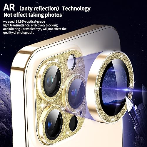 Miniatura 10 de Mansoorr Protector de lente de cámara para iPhone 14 ProiPhone 14 Pro Max, aleación mate adherencia fuerte mejorada calidad de imagen sin afecto