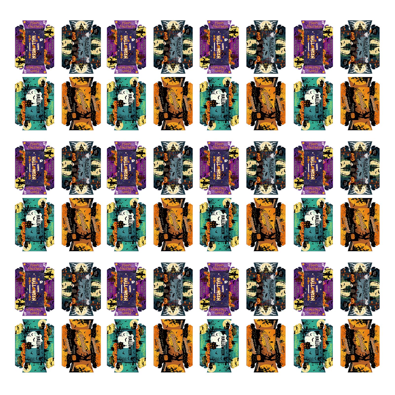 Nucelit 4/8 / 12 / 16Pcs Seasonal Paper Snacks Container Halloween Themed Paper Serving Dishes for Event Entertaining Halloween Party Supplies