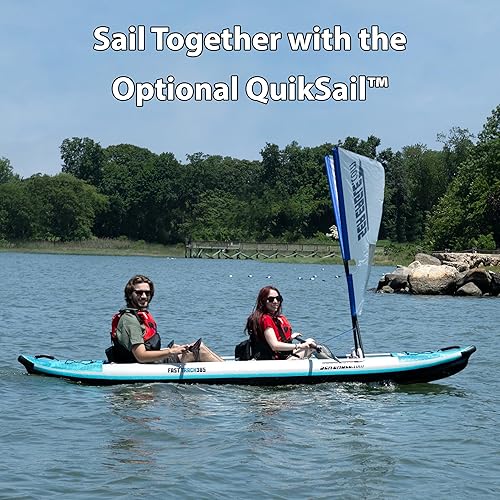 Vista 12 de Sea Eagle Kayak inflable Fasttrack rediseñado de 385 pies de 12 pies 8 pulgadas, kayak de turismo para 2 personas, fondo rígido en V de alta presión