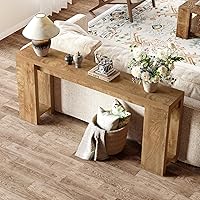 Vista 4 de Little Tree Mesa consola de 70.9 pulgadas de largo, mesa de sofá estrecha detrás del sofá, mesa consola de granja para sala de estar, entrada