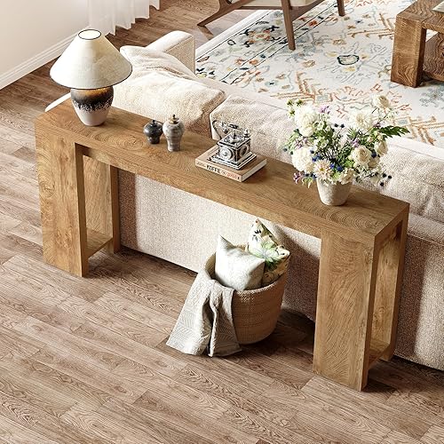 Miniatura 4 de Little Tree Mesa consola de 70.9 pulgadas de largo, mesa de sofá estrecha detrás del sofá, mesa consola de granja para sala de estar, entrada,