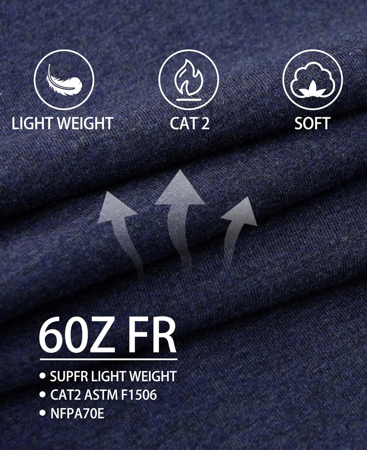 TICOMELA FR Shirts for Men Heather Series 6oz Flame Resistant T Shirt NFPA2112 CAT2 Fire Retardant Henley Shirts - Image 6