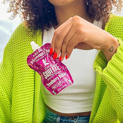 Miniatura 4 de Mamma Chia Organic Vitality Squeeze Snack, fresa y banano, 24 bolsas de chía de 3.05 onzas. USDA Orgánico, sin OMG, vegano, sin gluten y Kosher.