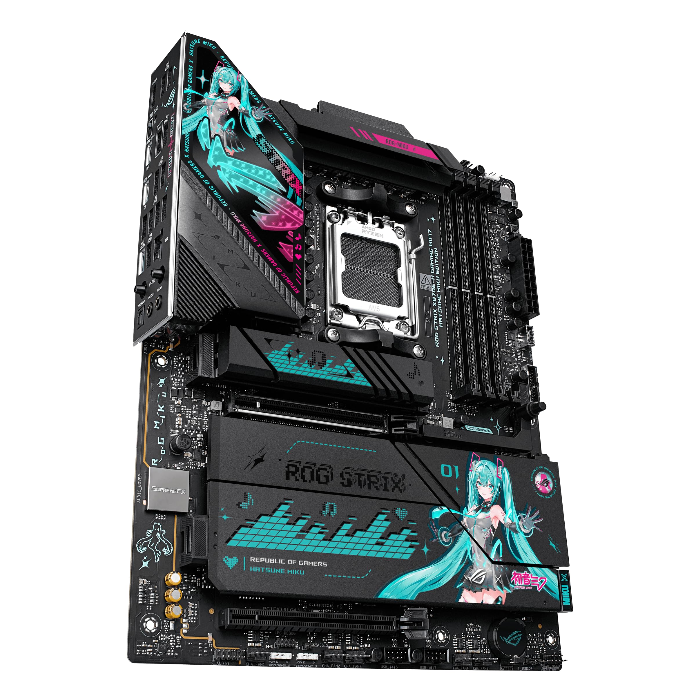 ASUS ROG Strix X870E-H Gaming WIFI7 Mainboard Sockel AMD AM5 (ATX, DDR5, WiFi 7, 4X M.2, PCIe 5.0, 2X USB4, PCIe Slot Q-Release, Aura Sync)