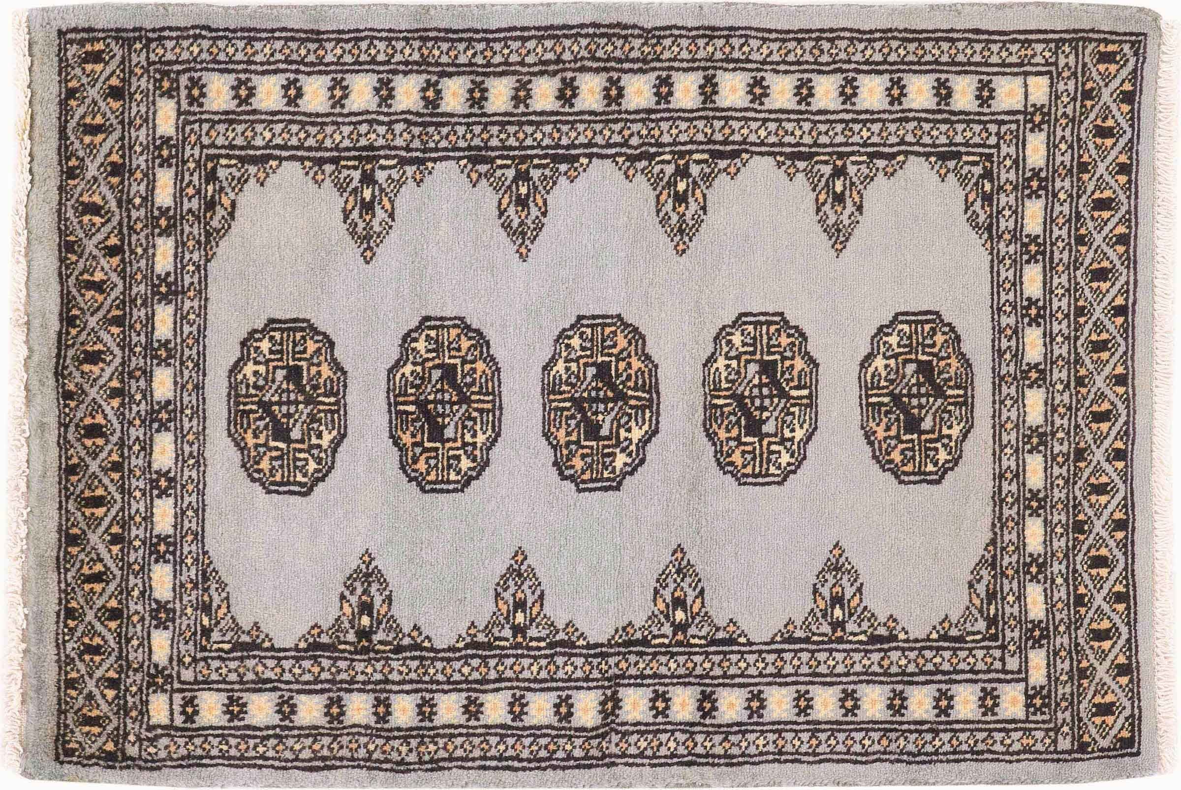 Tapis 60 x 90 cm Pakistan Buchara authentique en laine tissé à la main