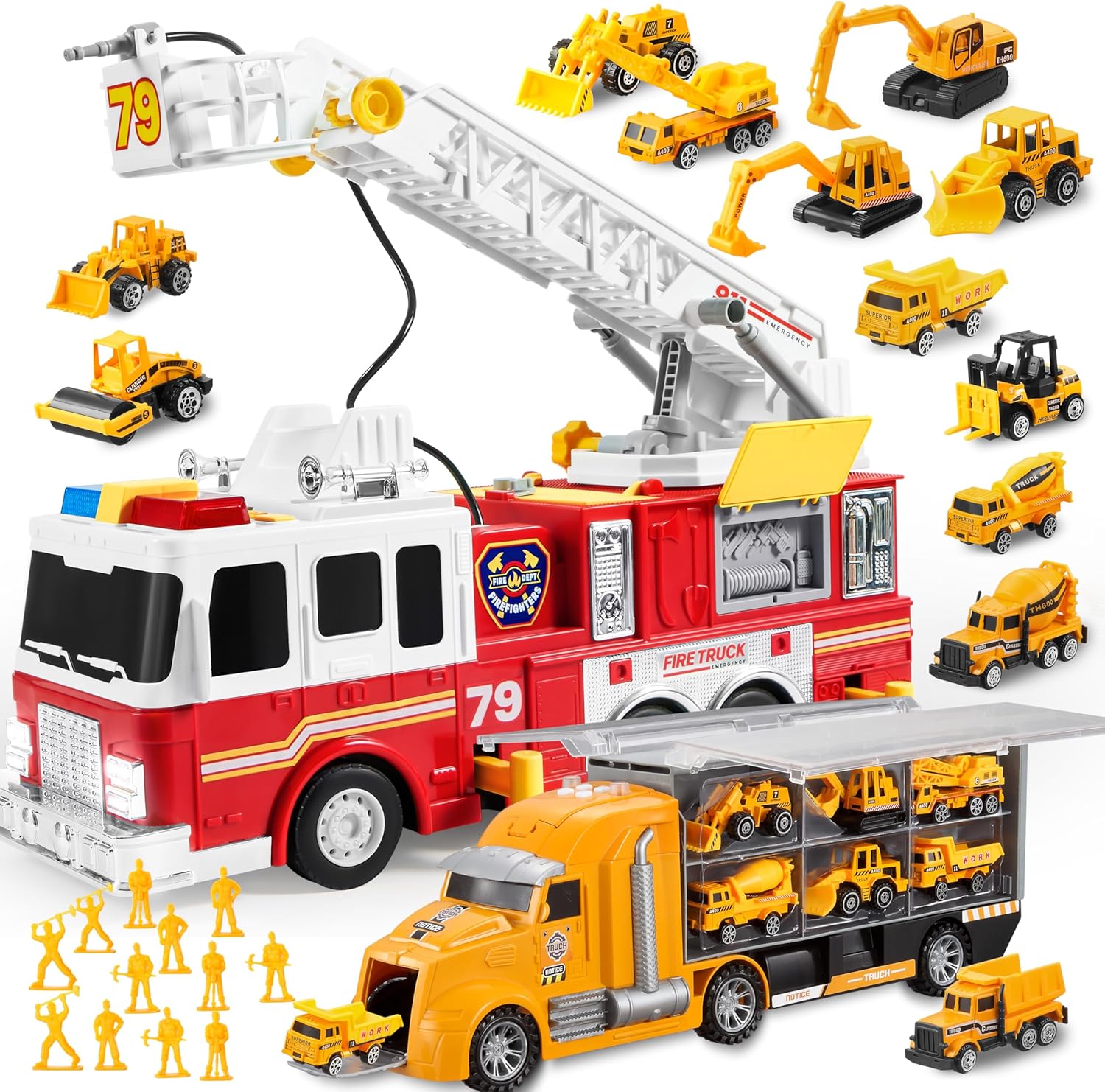 JOYIN Extra grande camión de bomberos con escalera Colombia Ubuy - Main Image