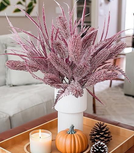 Miniatura 15 de Tallos de cedro artificiales Ivydale, ramas de pino Norfolk artificiales para decoración de Navidad, 12 tallos de pino falsos con 2 ramas de conos