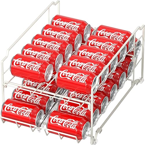 Simple Houseware Dispensador de latas apilable de carga frontal de doble fila, blanco