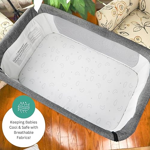 Miniatura 170 de TansyPanda Bassinet Sheets for Baby Delight Snuggle Nest, Chicco LullaGo, Fisher-Price Soothing, SNOO Smart, 3PC, 18 x 30 Inch, Ultra Soft